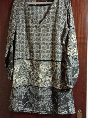 Mini silk dress used, long shirt style, size M