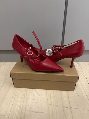 Γόβες A&D Moda Shoes κόκκινες καινούριες με λουράκι Νο37