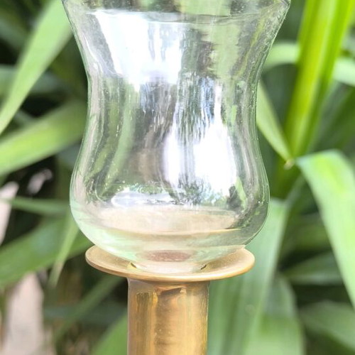 Vintage table candle holder used, height 48.5 cm