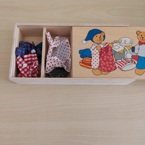 GOKI vintage wooden toy with teddy bear like new