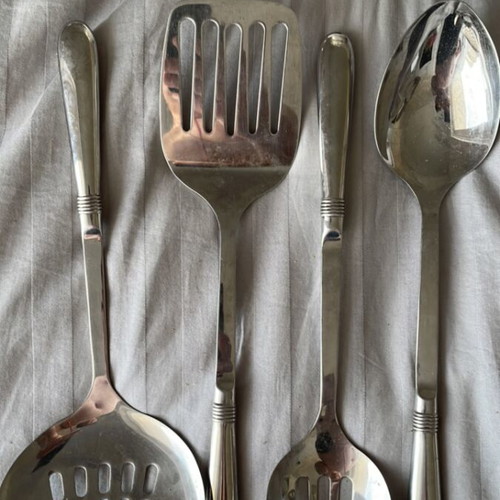 Kitchen utensils set of 4 stainless steel like new, 35 cm