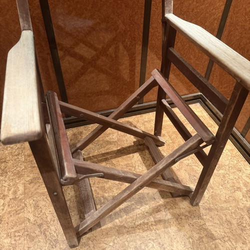 Wooden folding director's chair used