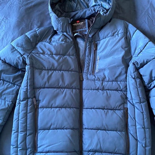 Volcano men's down jacket like new, blue, size Medium