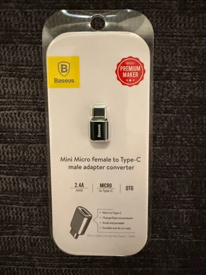 Baseus Mini USB-C Male to Micro USB Female Adapter New