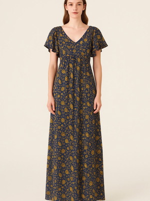 Louis Louise floral maxi dress cotton, like new, size Small