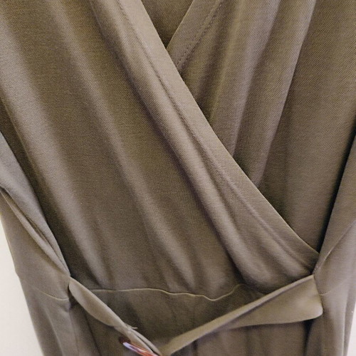 Zara jumpsuit khaki draped midi like new
