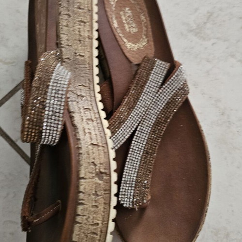 Moris flip flops like new, brown, size 39