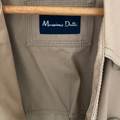 Massimo Dutti men's beige trench coat, classic double-breasted