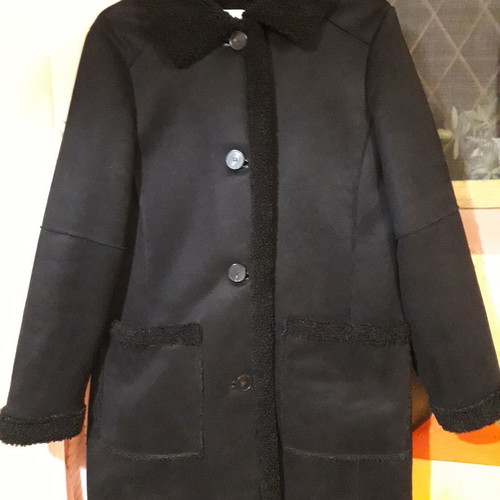 Zara coat used, black suede, size L