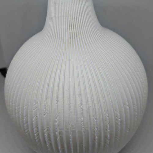 Modern white 3D printed vase like new with organic design