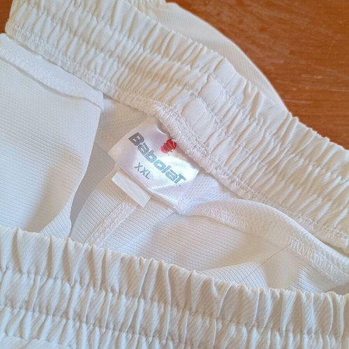 Babolat shorts white, new, size XL