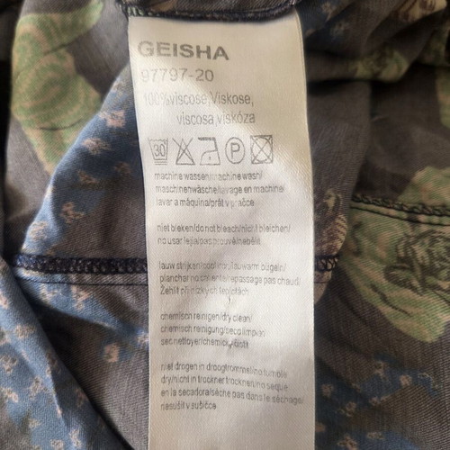 Geisha Tiger Print Midi Belted Shirt Dress like new, colorful