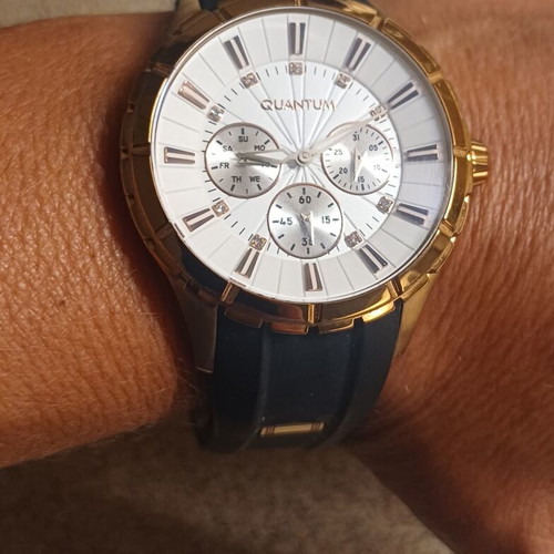 Quantum Impulse Chronograph watch rose gold black rubber like new