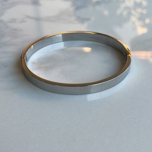 Handcuff bracelet stainless steel new, gold and silver colors