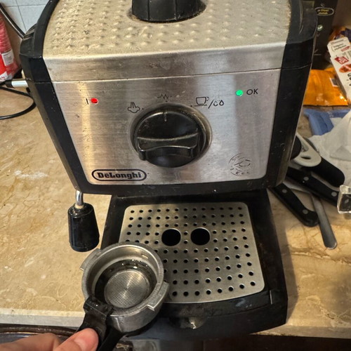 Delonghi espresso machine and coffee grinder used