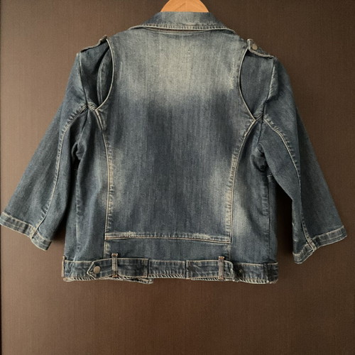 Zara Jean Jacket Woman Medium Like New Blue 3/4 Sleeve