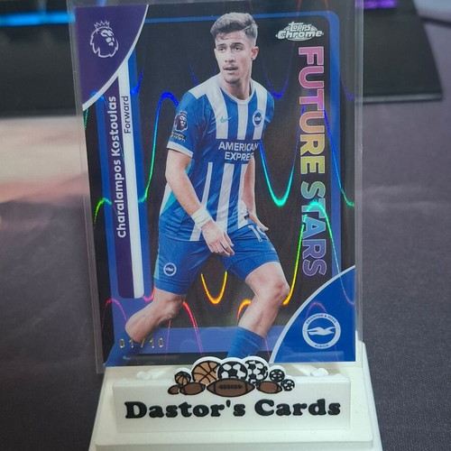 2025-26 Topps Chrome Premier League Charalampos Kostoulas Black Lava 1/10 #50 new