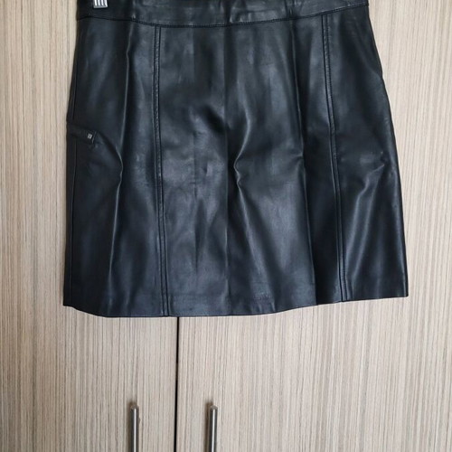 Funky Buddha mini skirt black like new, faux leather, size S
