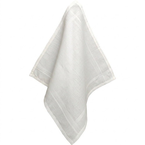 Traditional White Dance Handkerchief 100% Cotton with Stripes MARK140 40×40cm