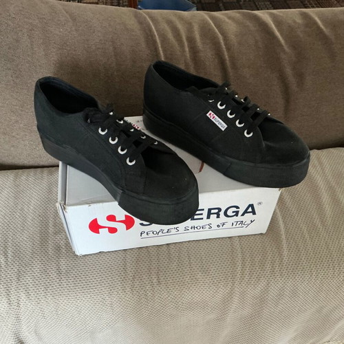 Superga shoes black size 38 like new
