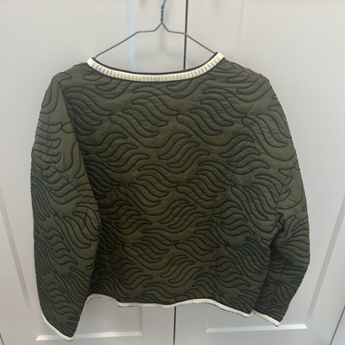 Jacket one size olive green, like new