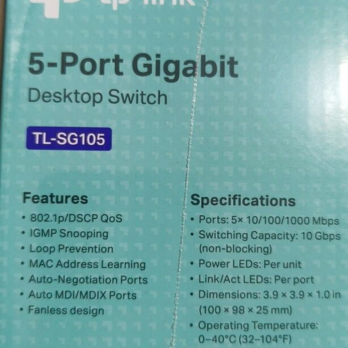 TP Link 5-Port Gigabit Desktop Switch TL-SG105 new
