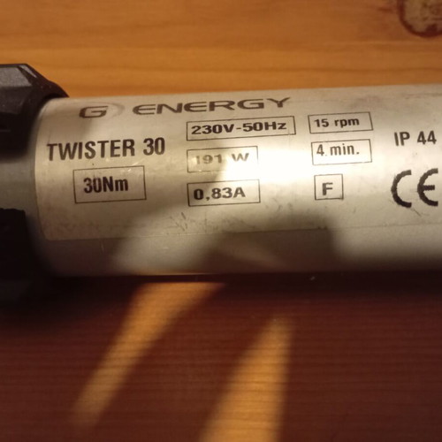 Energy Twister 30 tubular roller motor like new, 30Nm torque