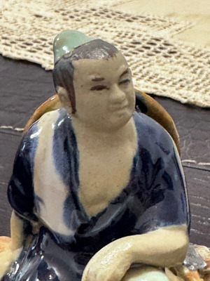 Vintage Chinese Mudman Shiwan Glazed figurine used