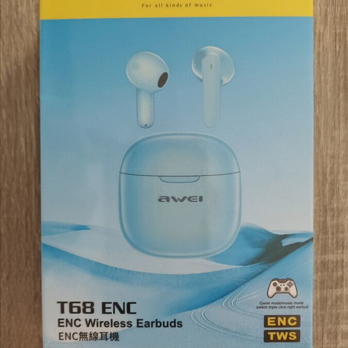 Awei T68 Earbud Bluetooth Handsfree with Charging Case White new