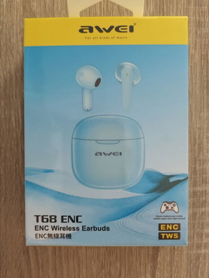 Awei T68 Earbud Bluetooth Handsfree with Charging Case White new