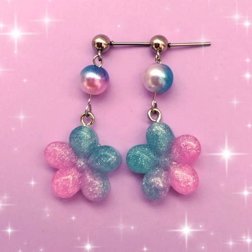 Kawaii handmade earrings with steel clasp new