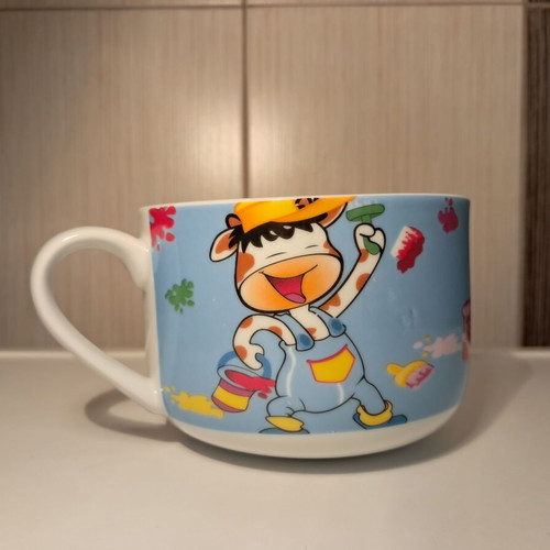 Children's porcelain mug with handle new, ideal for milk or cereals