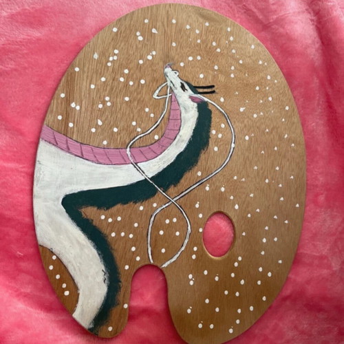 Handmade Haku Spirited Away painting on wood new