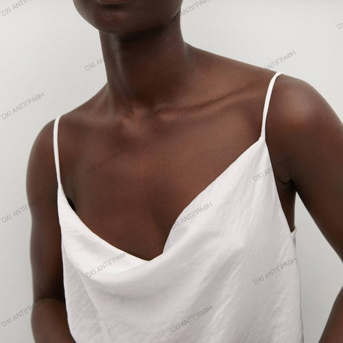 Mango draped top new, size M, white satin fabric