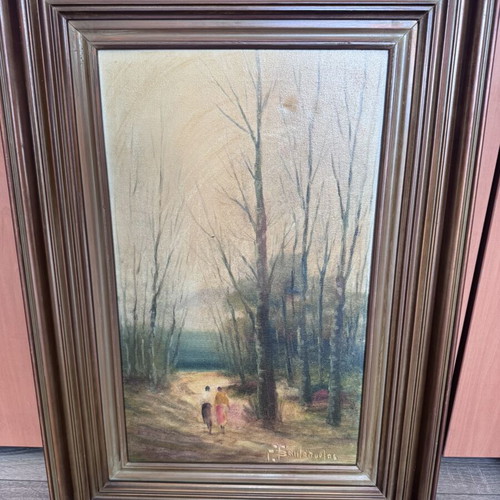 Vintage Vasilopoulos Painting Romantic Couple Scene like new