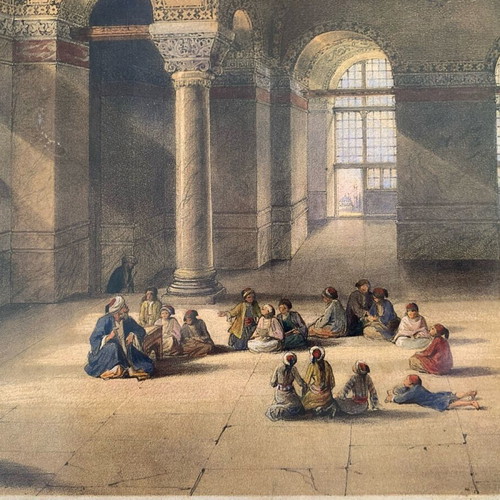 Aya Sofia lithograph print Constantinople like new