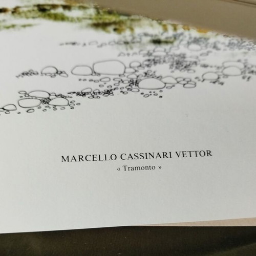 Set of 4 Paesaggi lithographs by Marcello Cassinari refurbished