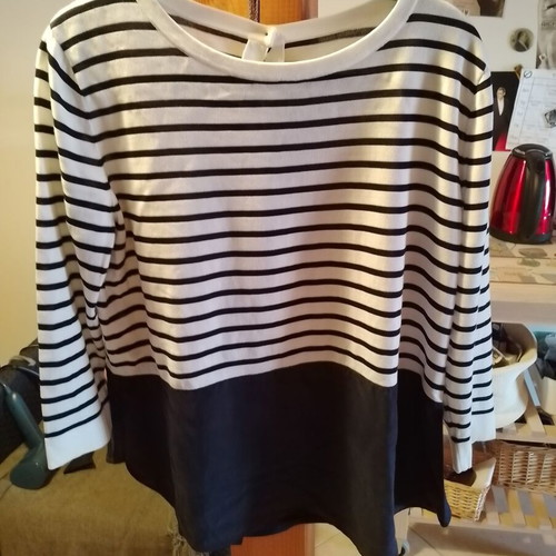 Cos striped blouse like new, 3/4 sleeve, white and blue