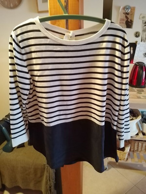 Cos striped blouse like new, 3/4 sleeve, white and blue