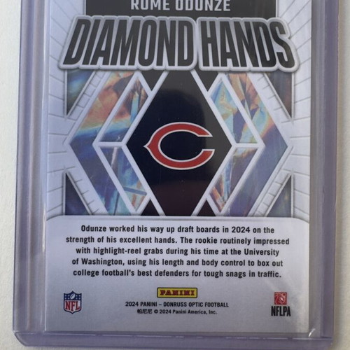 Rome Odunze RC Bears Diamonds Hands Optic Donruss 2024 like new