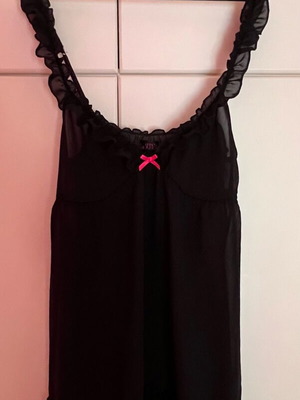 Sheer nightgown black like new with adjustable straps