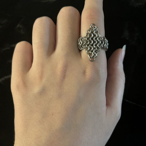 Chainmail ring handmade silver, new stainless steel