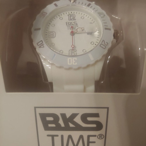 BKS TIME wristwatch white new unisex