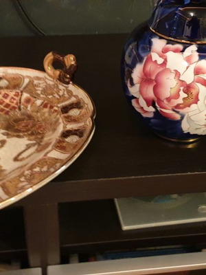 Satsuma decorative platter used