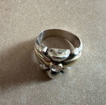 Silver and gold ring with diamond used
