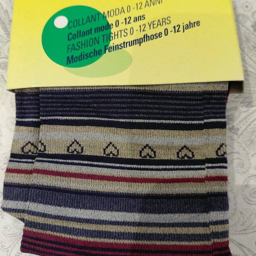 Golden Lady children's tights new, size 4-6, pack of three, multicolor