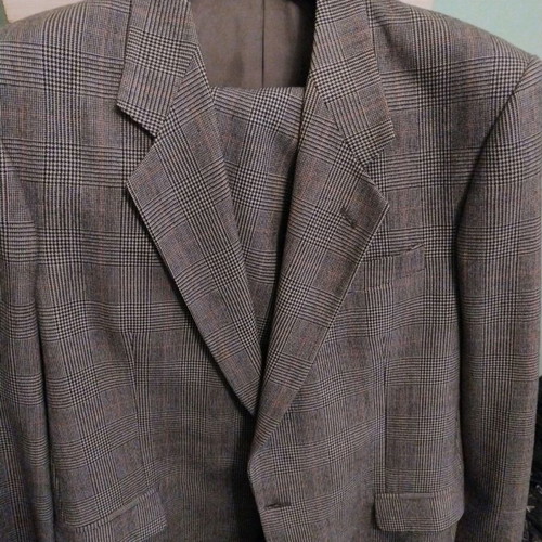 Carven Paris checked grey and white suit like new, size 58