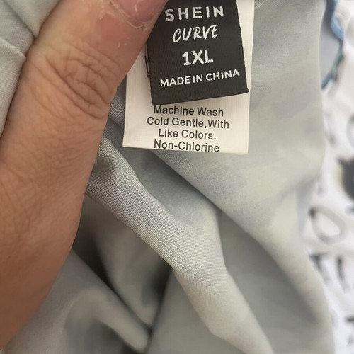 Shein women's dress 1XL like new blue animal print asymmetric