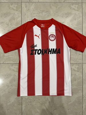 Puma Olympiacos домакинска футболна фланелка с износване при спонсора, размер L