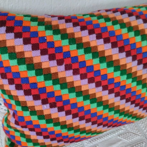 Large hand-embroidered pillow new 75x46 cm